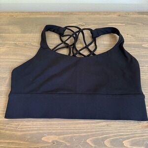Roach Co Womens Medium Black Sports Bra Active Wear Gym Work Out‎ Athleisure